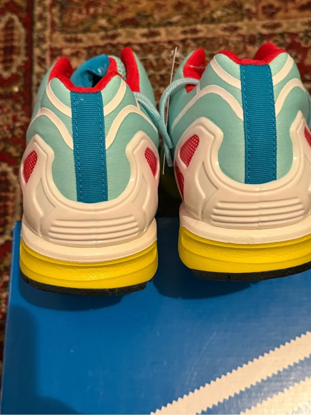 adidas ZX Flux Blue - Aqua, Yellow & Blue Athletic Sneakers